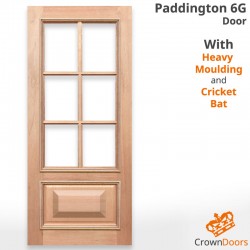 Paddington 6G Solid Timber Door with Heavy Moulding and Cricket Bat