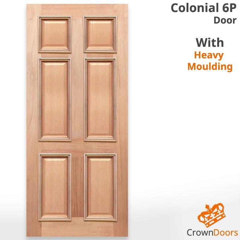 Colonial 6P Solid Timber Door (HM) Crown Doors